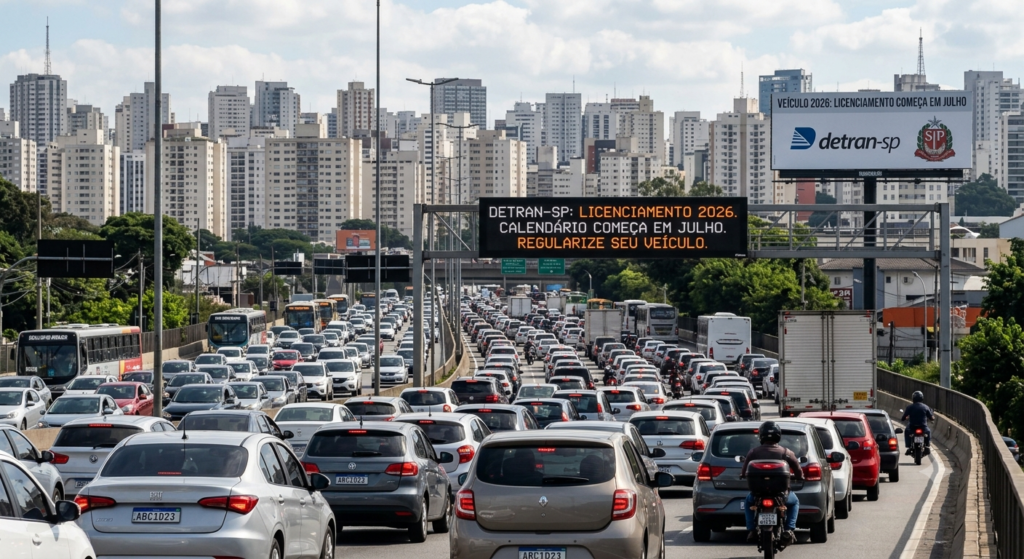 Calendário de licenciamento 2026 Detran SP - trânsito em São Paulo
