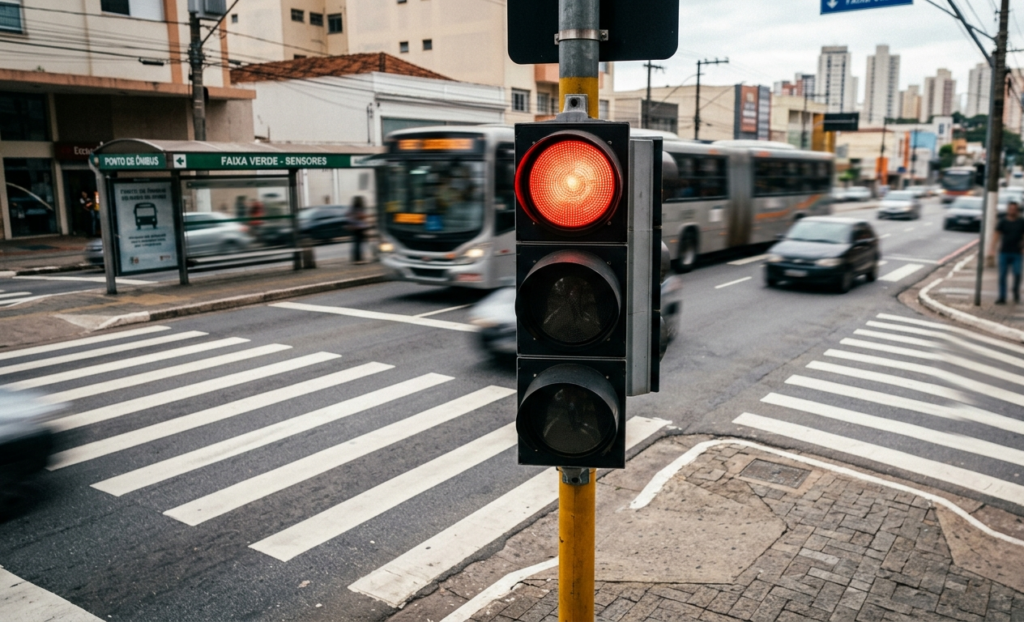 multa por avançar o sinal vermelho